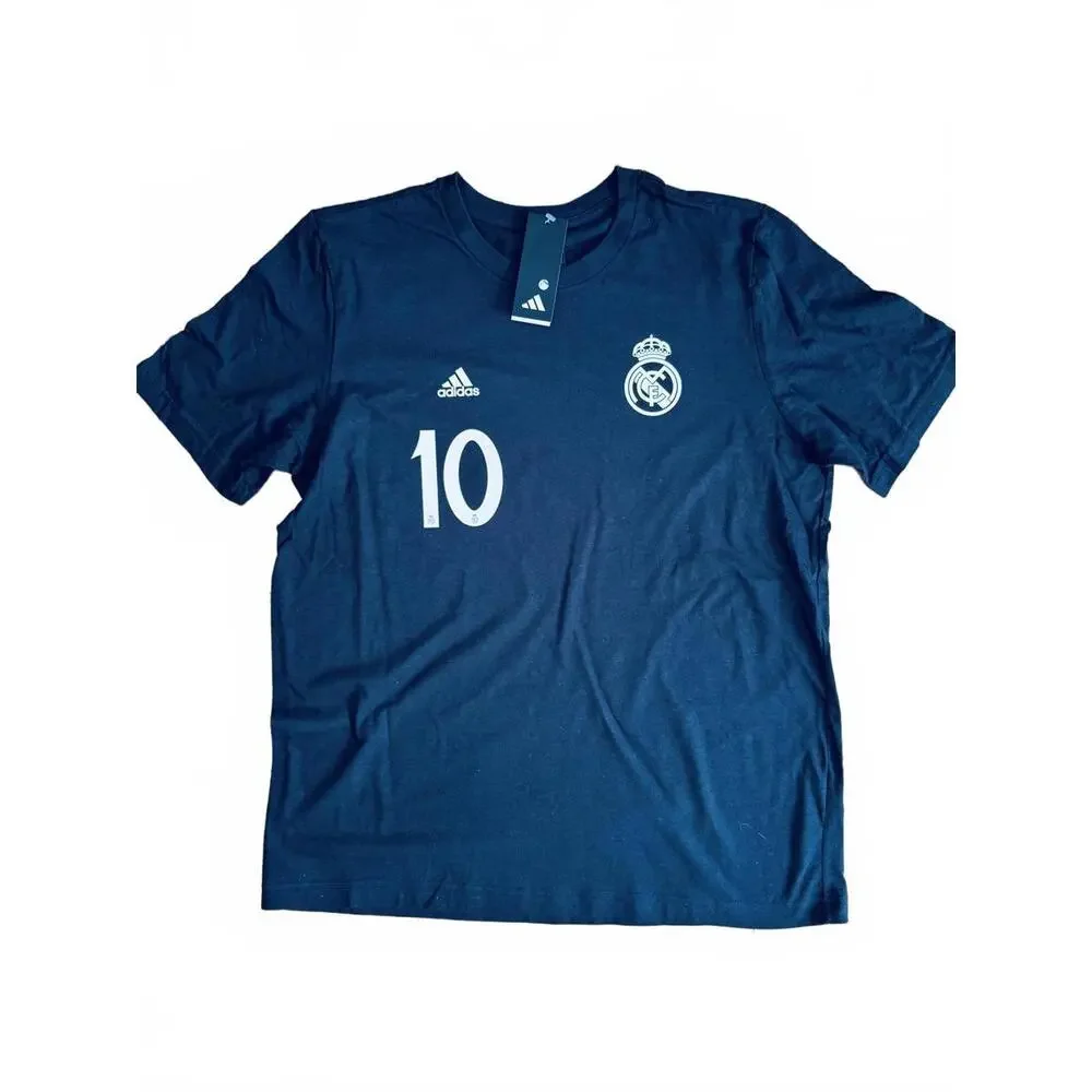 Large Adidas Real Madrid Black Cotton T-shirt Mbappe #10 - Picture 3 of 5